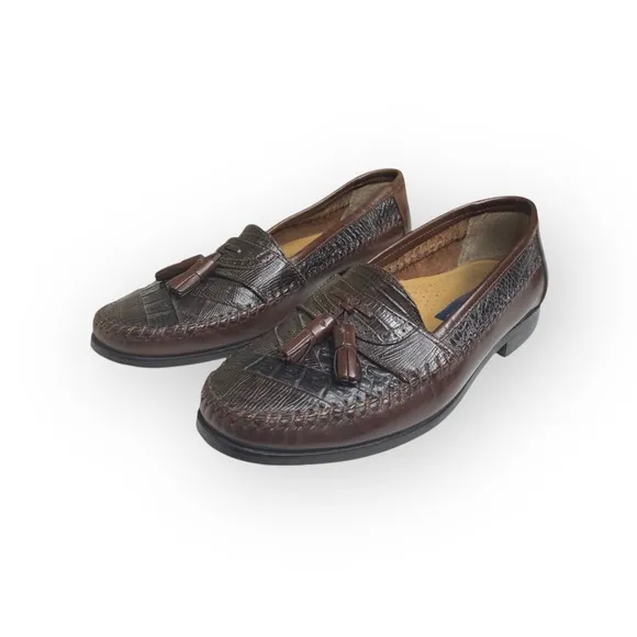 Giorgio Brutini ❁ Moc Toe Tassel Loafer Dress Shoes ❁ Black   Brown Leather ❁ 6D