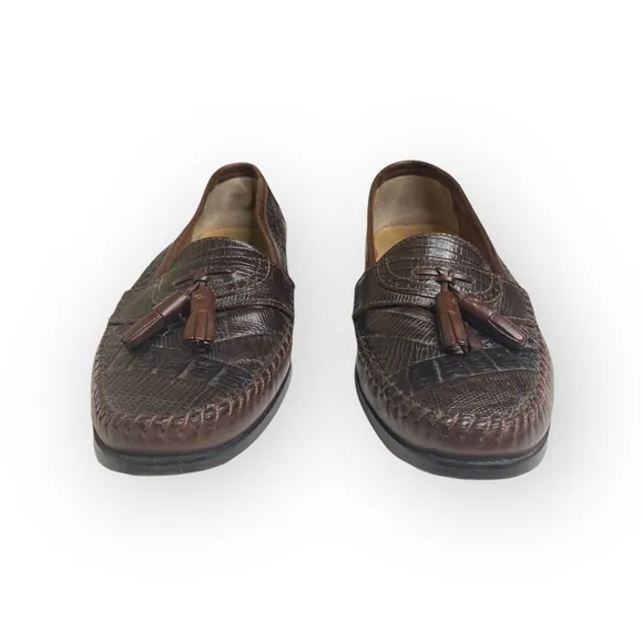 Giorgio Brutini ❁ Moc Toe Tassel Loafer Dress Shoes ❁ Black   Brown Leather ❁ 6D