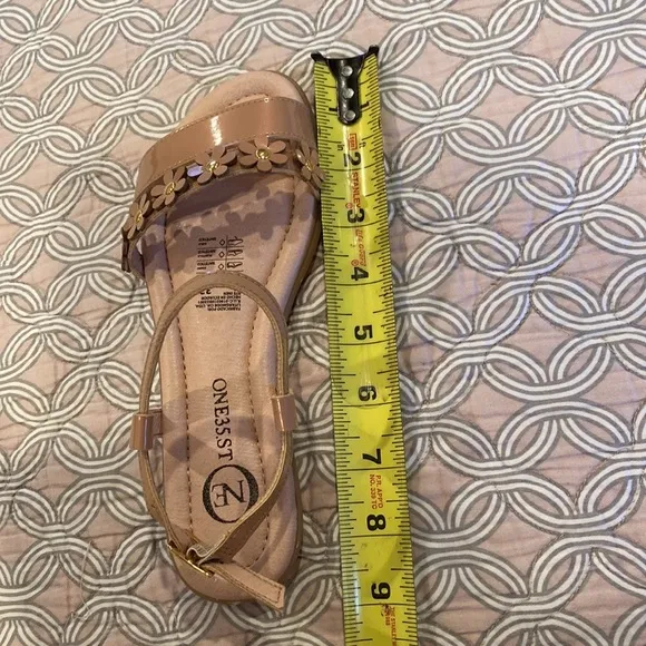 Girls Ankle strap Flat Sandals, Bareal Terracota Size 30 EU 12.5 US