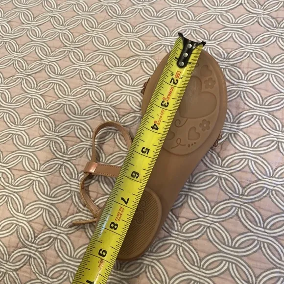 Girls Ankle strap Flat Sandals, Bareal Terracota Size 30 EU 12.5 US