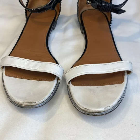 Givenchy 2 Tone Flat Ankle Wrap Sandals