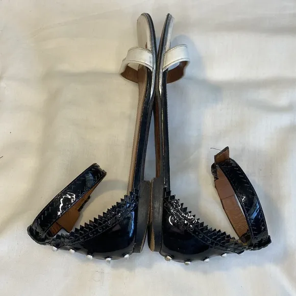 Givenchy 2 Tone Flat Ankle Wrap Sandals