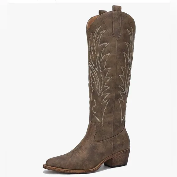 GLOBALWIN NWB! The Western Cowboy Cowgirl Embroidered Knee High Boots size 11