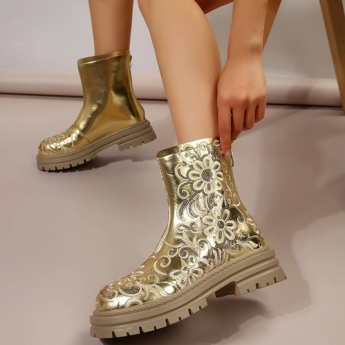 Gold & Silver Boots