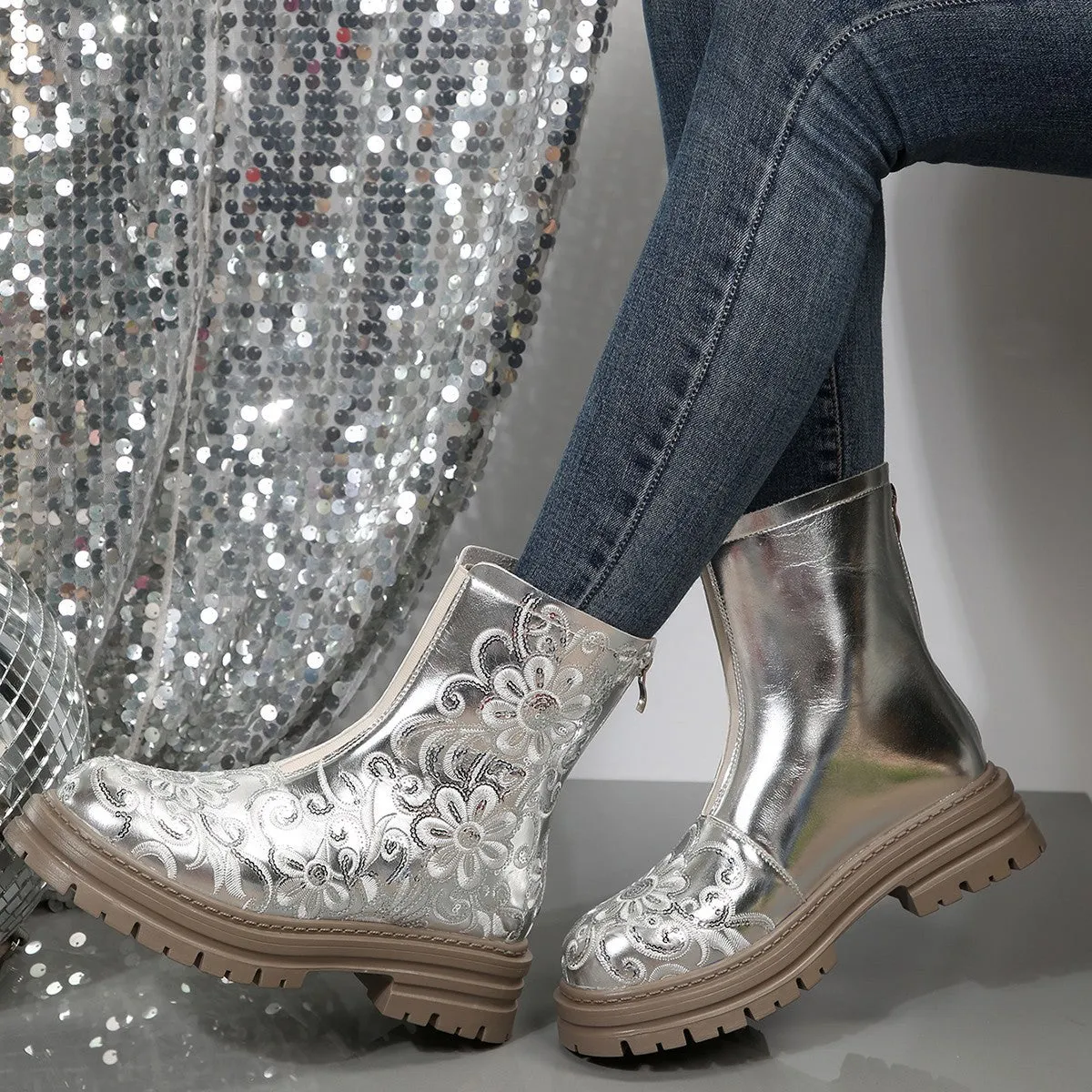 Gold & Silver Boots