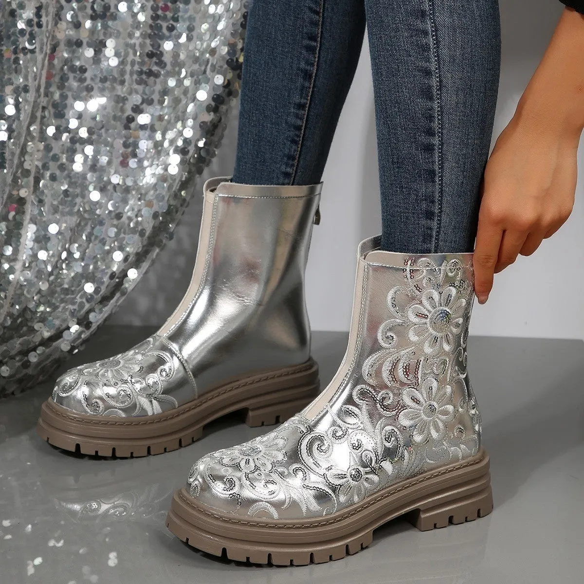 Gold & Silver Boots