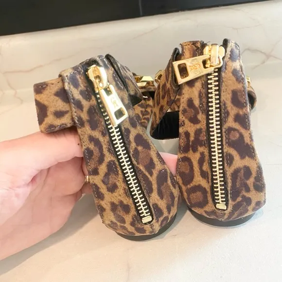 Good American Ankle Strap Sandals Leopard size 7