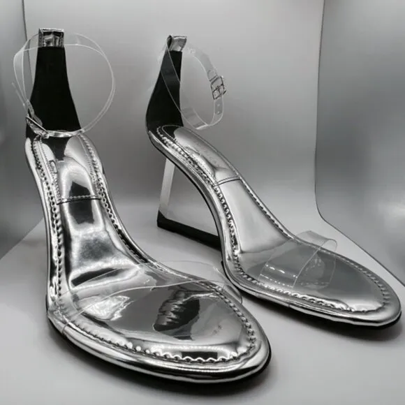 Good American CINDER-F*CKING-RELLA Ankle-Strap Sandals Size 9