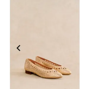 Gorgeous girly GOLD Sezane woven leather metallic classic ballet flats 38 🌞