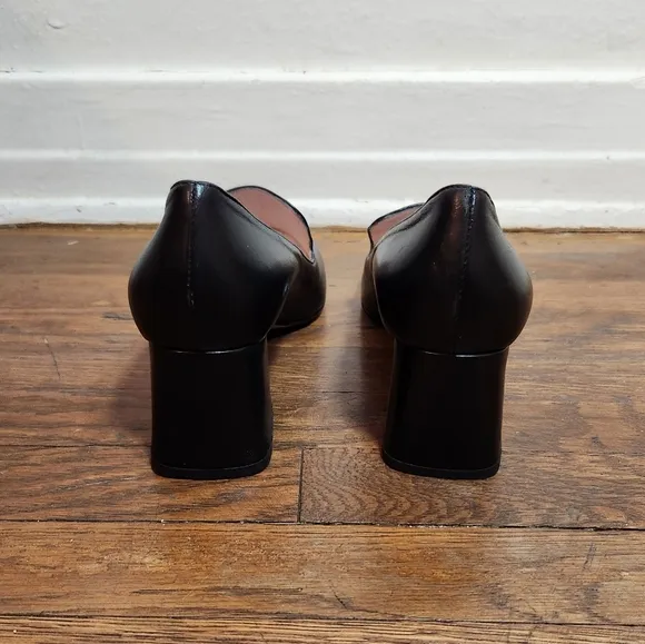 gravitypope Black Leather Heeled Loafers