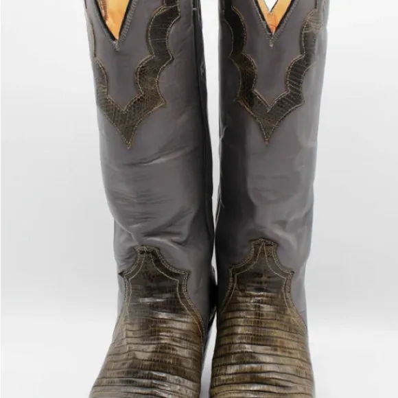 Gray and Brown Justin Western Boots
