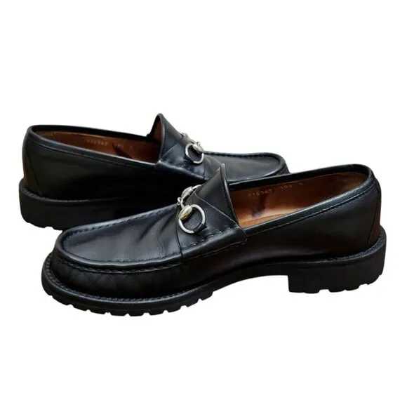 Gucci Black Loafers with Horsebit Detail