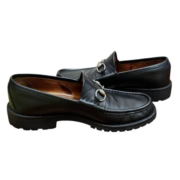 Gucci Black Loafers with Horsebit Detail