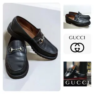 Gucci Black Loafers with Horsebit Detail