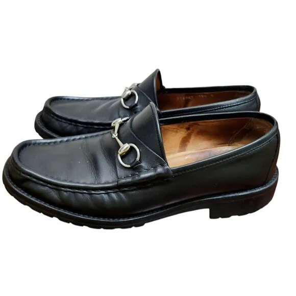 Gucci Black Loafers with Horsebit Detail