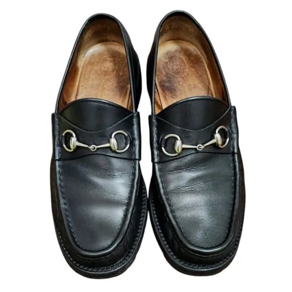 Gucci Black Loafers with Horsebit Detail
