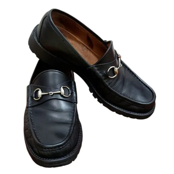 Gucci Black Loafers with Horsebit Detail