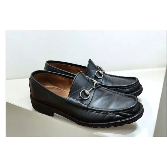 Gucci Black Loafers with Horsebit Detail