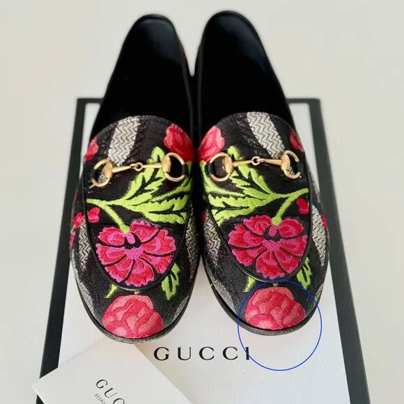 GUCCI Jordaan Floral Brocade Horsebit Loafers – Size IT 39 / US 8.5–9
