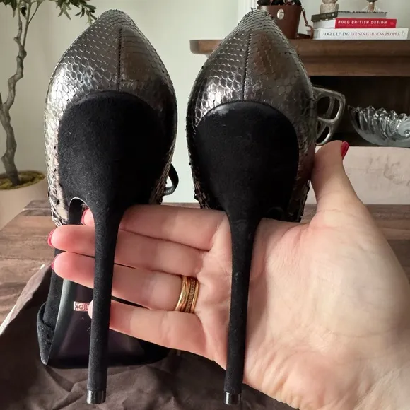 Gucci ‘Karen’ Python Ankle Strap Sandals