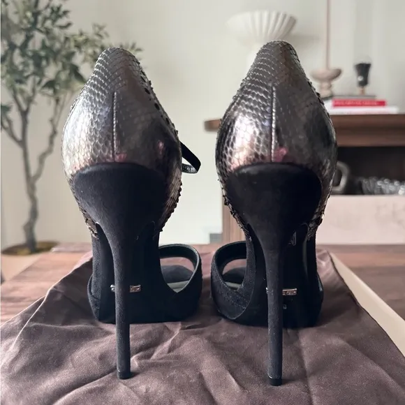 Gucci ‘Karen’ Python Ankle Strap Sandals
