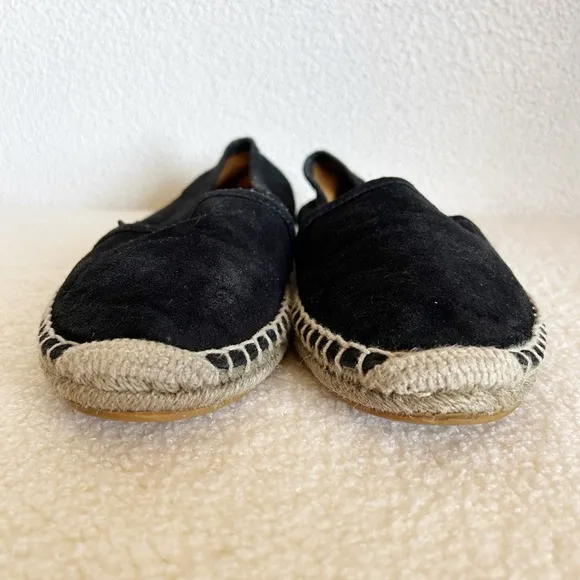 Gucci Monogram Espadrilles Flats Black GG Suede Microguccissima Size EU 36.5