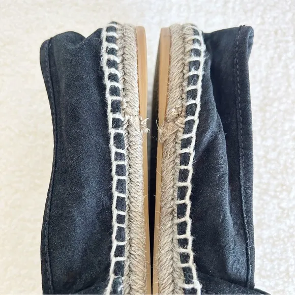 Gucci Monogram Espadrilles Flats Black GG Suede Microguccissima Size EU 36.5