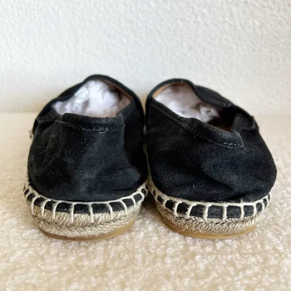 Gucci Monogram Espadrilles Flats Black GG Suede Microguccissima Size EU 36.5