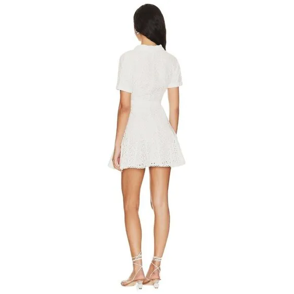 Heartloom Drea Dress in Eggshell White Large New Womens Mini Shirtdress