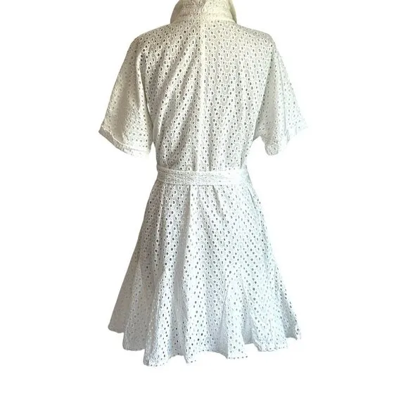 Heartloom Drea Dress in Eggshell White Large New Womens Mini Shirtdress