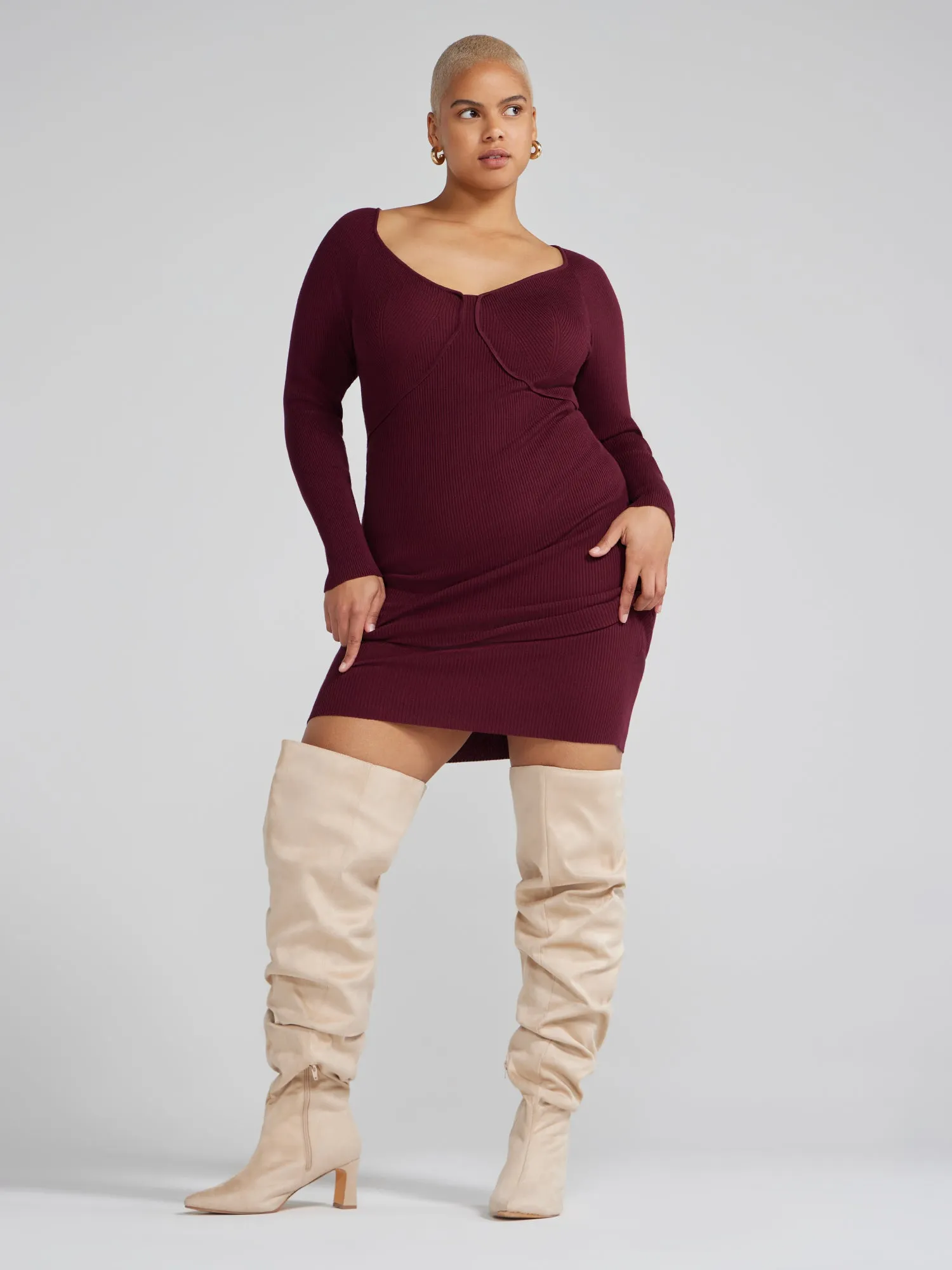 Hera Faux Suede Thigh-High Slouch Boots - Nadia x FTF