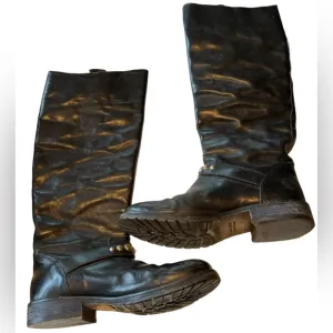 High End HTC Hollywood Trading Co Italian Leather Women’s Riding Boots 6..5 / 37