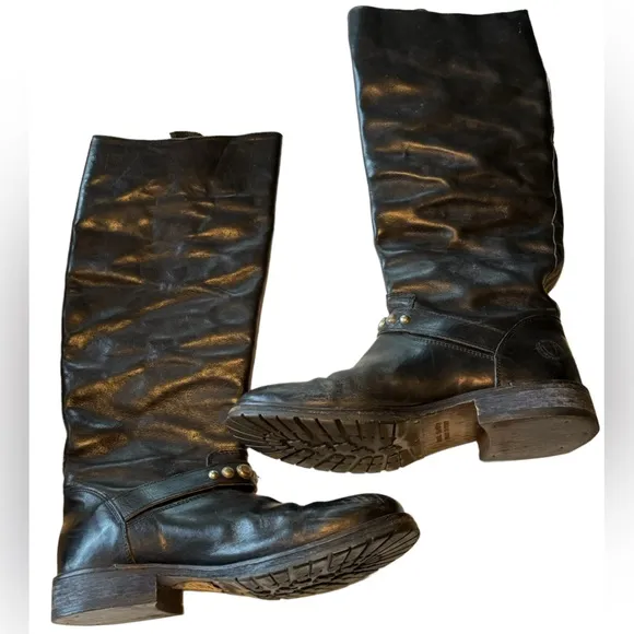 High End HTC Hollywood Trading Co Italian Leather Women’s Riding Boots 6..5 / 37
