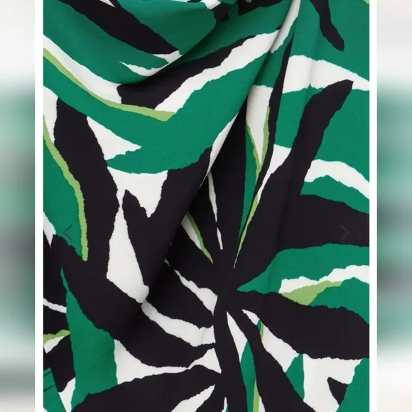 HOBBS Green Multi Laurenza Printed Sleeveless Button Down Midi Dress Size 8