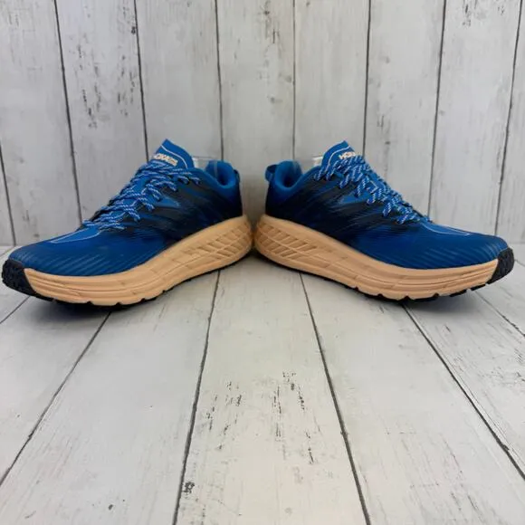 HOKA Indigo Bunting Bleached Apricot Speedgoat 4 Trail Shoe Sneaker Size 10