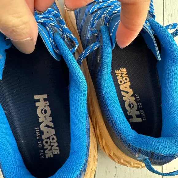 HOKA Indigo Bunting Bleached Apricot Speedgoat 4 Trail Shoe Sneaker Size 10