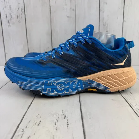 HOKA Indigo Bunting Bleached Apricot Speedgoat 4 Trail Shoe Sneaker Size 10