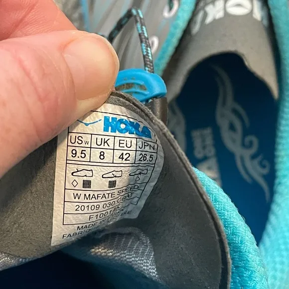 Hoka Mafate Speed running trail blue grey sneakers size women’s 9.5