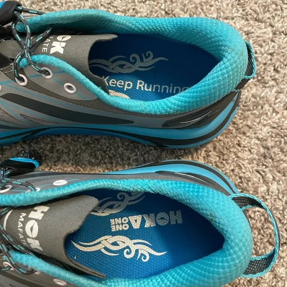 Hoka Mafate Speed running trail blue grey sneakers size women’s 9.5