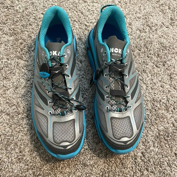 Hoka Mafate Speed running trail blue grey sneakers size women’s 9.5