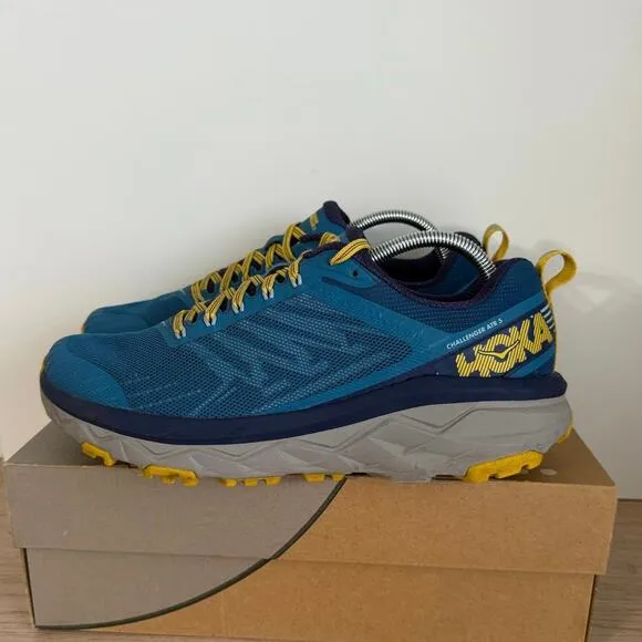 Hoka One One Challenger ATR 5 Blue/ Yellow Men Trail Running Sneakers - SZ 10