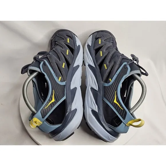 Hoka One One Hopara Sandal Sneakers mens 11.5 Slip on Blue Yellow running Trail