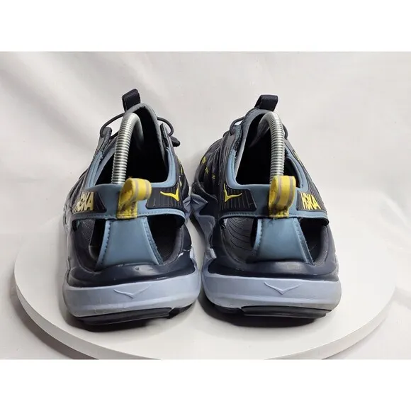Hoka One One Hopara Sandal Sneakers mens 11.5 Slip on Blue Yellow running Trail