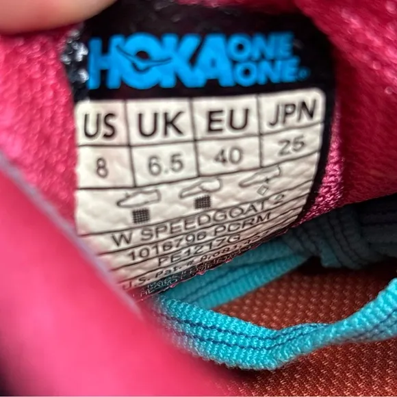 Hoka One One Speedgoat 2 Trail Running Sneakers Blue Women's Size 8