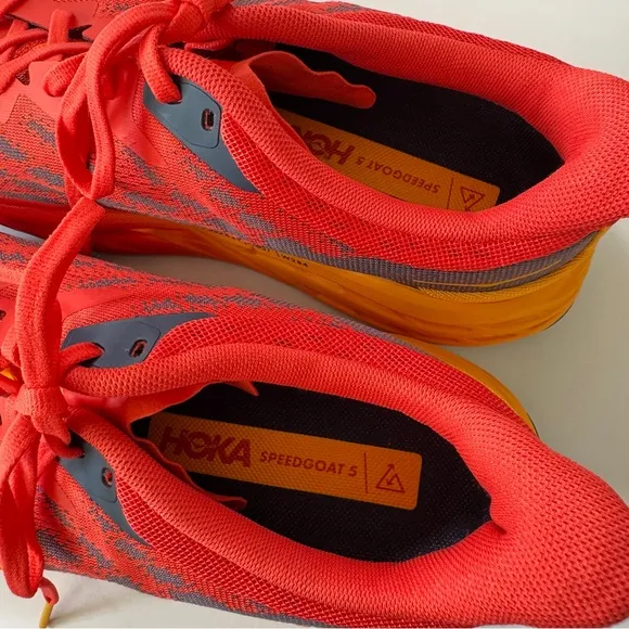 Hoka One One Speedgoat 5 Men Sneakers Trail Running Hiking 10.5 2E  Red Athletic