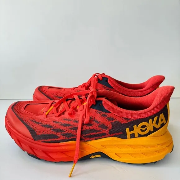 Hoka One One Speedgoat 5 Men Sneakers Trail Running Hiking 10.5 2E  Red Athletic