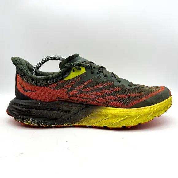 Hoka One One Speedgoat 5 Men's 11.5 D Green Trail Running Shoes Lace Up Sneakers