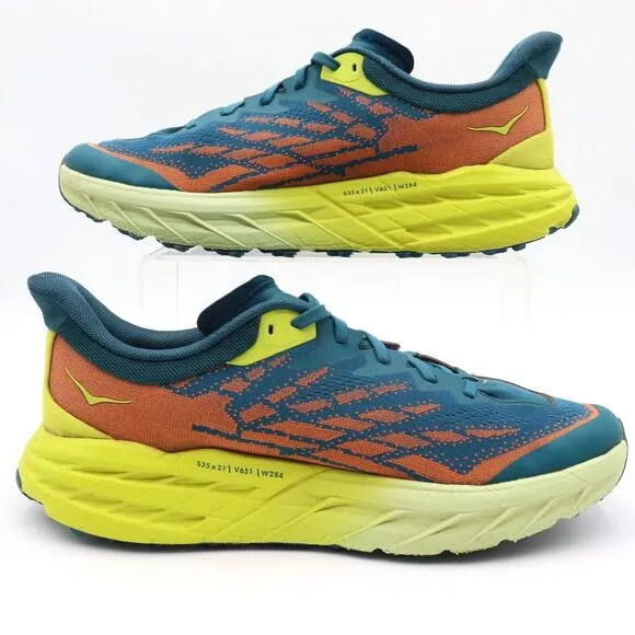 Hoka One One Speedgoat 5 Mens 11D Blue Trail Running Shoes Sneakers 1123157 BCEP