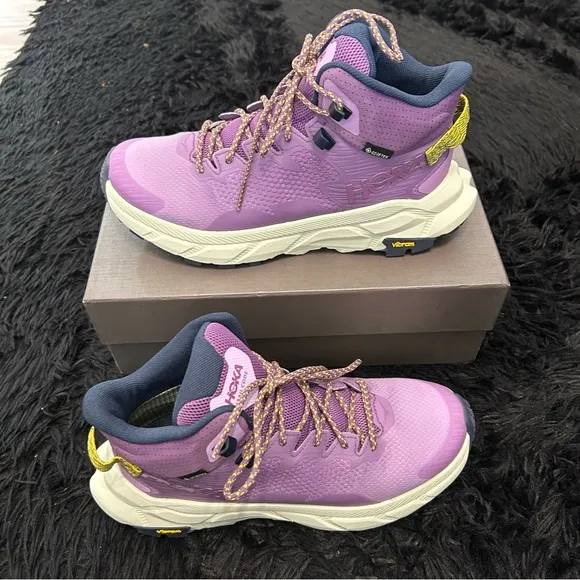 HOKA One One Trail Code GTX purple goretex lace up shoes sneakers women’s 7.5