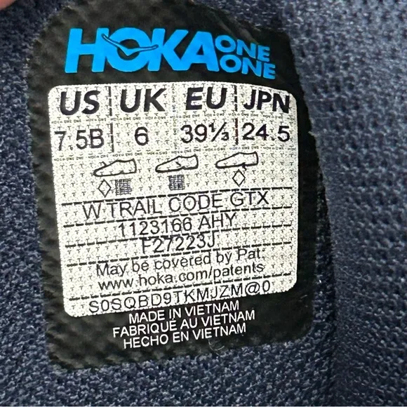 HOKA One One Trail Code GTX purple goretex lace up shoes sneakers women’s 7.5